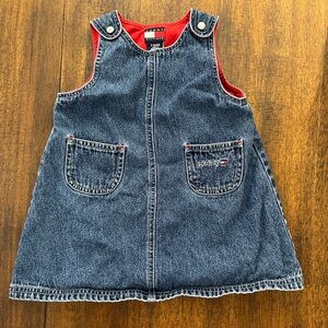 Tommy Hilfiger Red and Blue Denim Dress 3-6 months